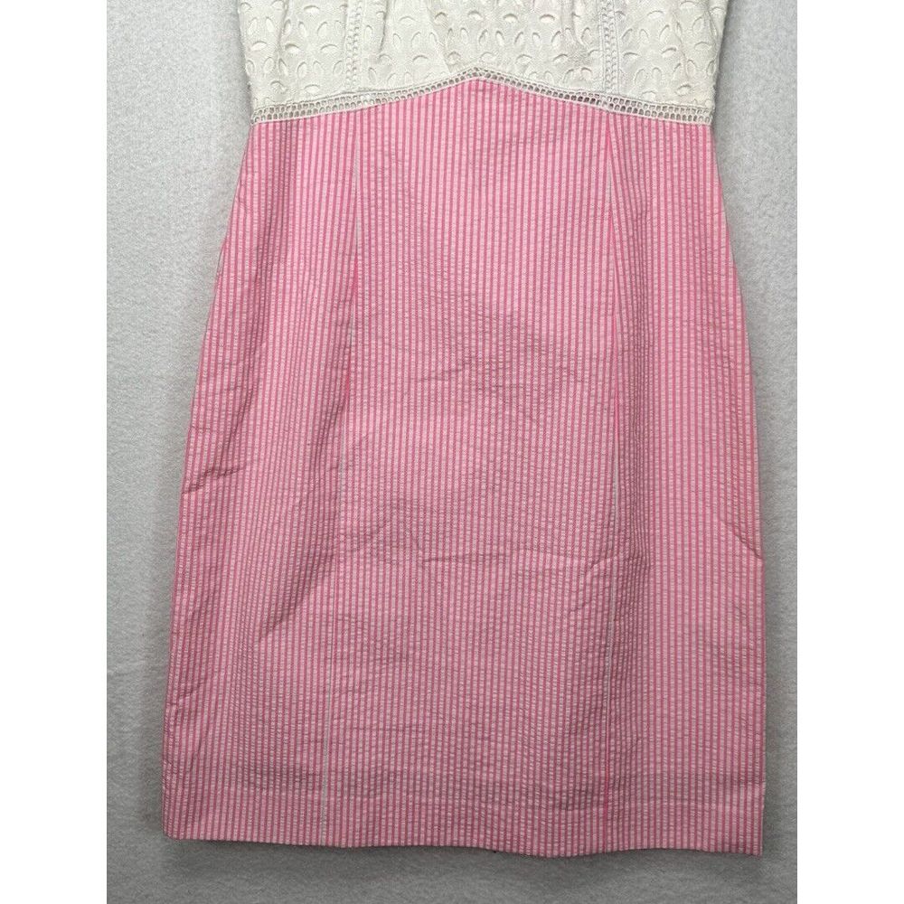 Lilly Pulitzer Maya‎ Shift Dress White & Pink Seersucker Size 0 NEW - Picture 3 of 12